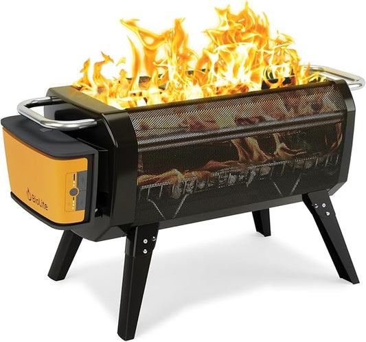 BioLite FirePit+ Smokeless Fire Pit and Grill, Charcoal and Wood Burn with Integrated Fan