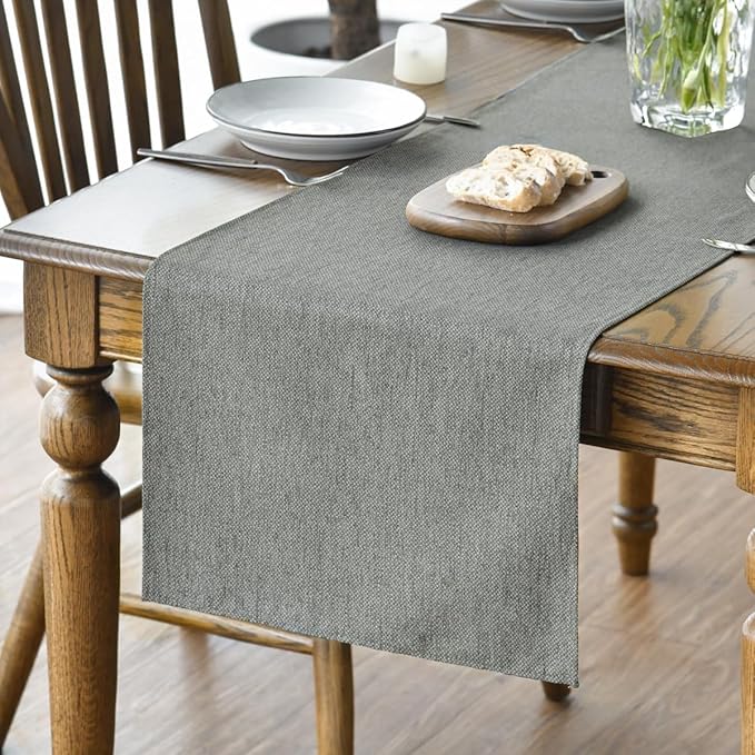 Artoid Mode Light Grey Table Runner, Seasonal Washable Kitchen Dining Table Decoration for Home Party Decor 13x36 Inch