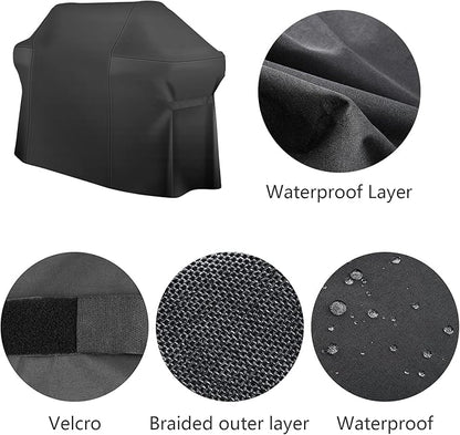 75 Inch Grill Cover, Heavy Duty Waterproof for Barbecue Gas Grill, Fits Grills of Weber Summit 600, Char-Broil Nexgrill Brinkmann and More, Windproof BBQ Cover