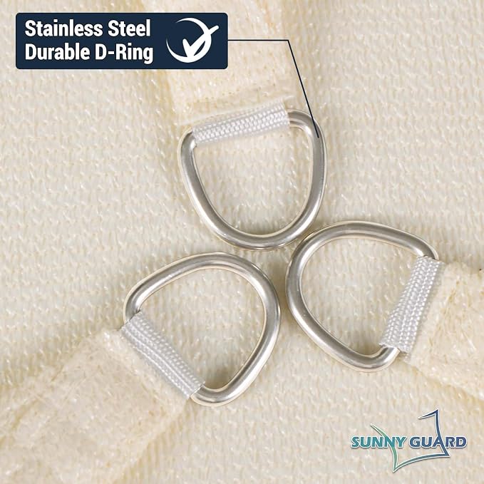 SUNNY GUARD Custom Size 13'x22' Rectangle Butter Cream UV Block Sunshade - Image 6