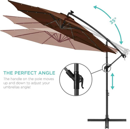 Best Choice Products 10ft Solar LED Offset Cantilever Hanging Market Patio - Image 4