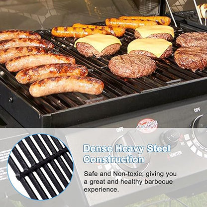 Adviace Grill Grates for Char Griller 5050, 5650, 2121, 3001, 5072, 2123, 2828, 3072, 3030, 4000, King Griller 3008, 5252, 19 3/4 Inch Cast Iron Grate Grid for Char-Griller 5050 Replacement Parts.