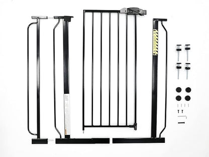 Regalo Safety 36” Extra Tall Baby Gate for Doorways & Bottom of Stairs, Pressure Mount Safety Gate for Babies, Toddlers & Pets, Tested & Safe for 30 Years, American Designed, Family Owned, Black