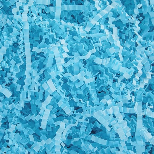 Caleihd Crinkle Cut Paper Shred Packing Grass Cushion Paper Streamer for Christmas Wedding Birthday Bridesmaid Engagement Craft Gift Boxes Bags Basket Filler Decoration 4.5oz Blue