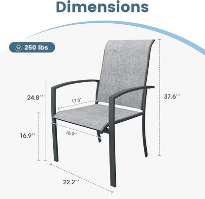 DIFY Patio Chairs Set of 4, Stackable Outdoor Dining Chairs - Image 2
