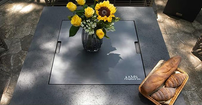 AMS Fireplace | Powder Coated Fire Pit Burner Lid for Brooklyn FireTable (Dark Gray) | Weather-Protected | Easy to Clean | No Assembly Required