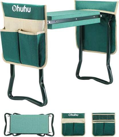 Ohuhu Garden Kneeler and Seat 8" Wider Pad Heavy Duty 2-in-1 Foldable Stool | by Ohuhu