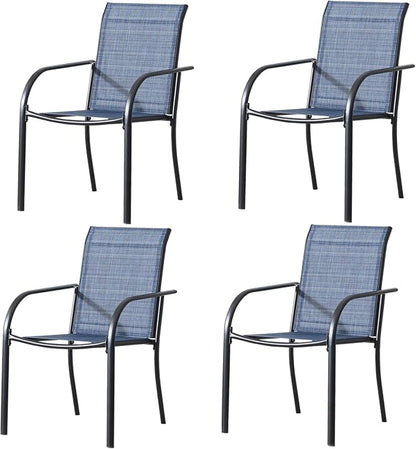 Outdoor Dining Chairs Set of 4, Stackable Patio Chairs - Image 7