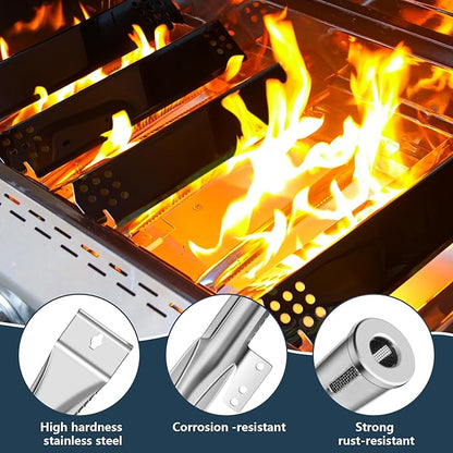 Grill Parts for Nexgrill replacement parts 5 Burner 720-0888 720-0888N 720-0888A,Cast Iron Cooking Grate,Heat Shield,Burner Kit for Nexgrill replacement parts 4 Burner 720-0830 720-0830H Grill Grates