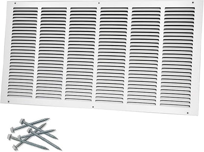 30"W x 14"H [Duct Opening Size] Steel Return Air Grille, Air Return Vent Cover for Ceiling and Sidewall - HVAC Air Vent Covers - [Outer Dimensions: 31.75"W x 15.75"H]
