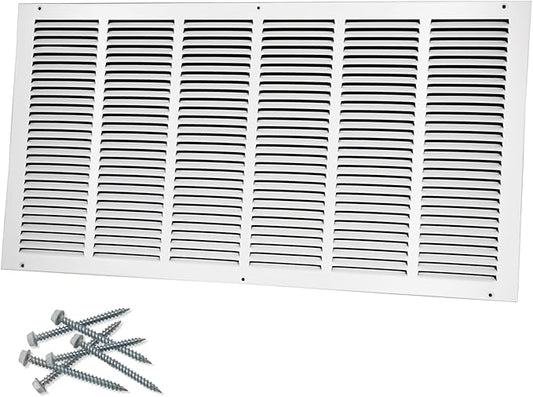 30"W x 14"H [Duct Opening Size] Steel Return Air Grille, Air Return Vent Cover for Ceiling and Sidewall - HVAC Air Vent Covers - [Outer Dimensions: 31.75"W x 15.75"H]
