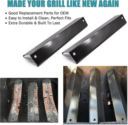 Criditpid Grill Replacement Parts for Char Griller 5050, 5650, 3001, 3030, 5072, 4000, King Griller 5252 Grill Models, Cast Iron Grill Grates and Heat Plates Tent for Char-Griller Replacement Parts
