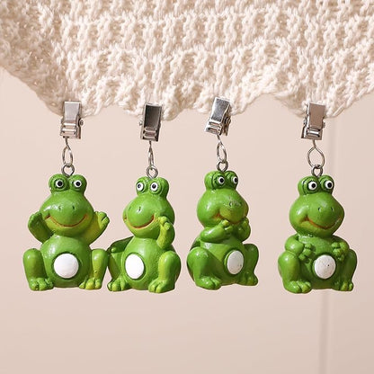 TwoFish Home Set of 4 Frog Resin Tablecloth Weights Clips Handicraft Frog Tablecloth Clamps Pack of 4