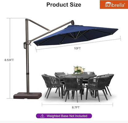 PURPLE LEAF 10' X 10' Cantilever Patio Umbrella - Image 9