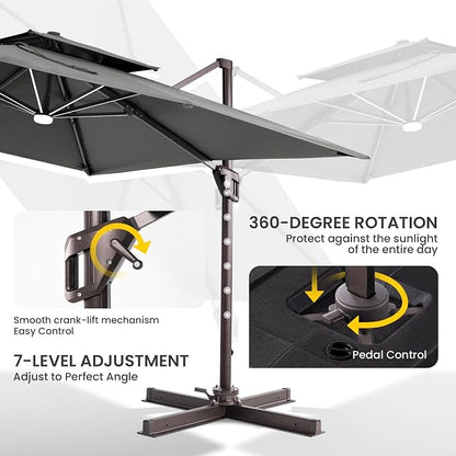 10x10 FT Outdoor Cantilever Patio Umbrella - Image 6