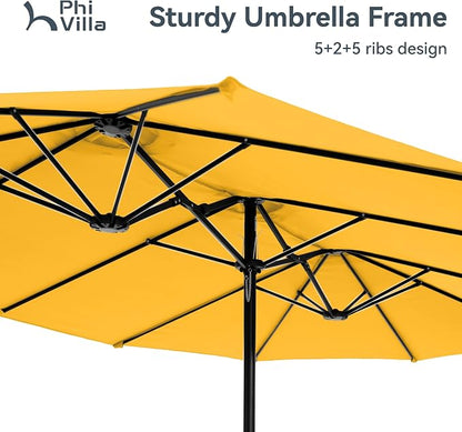 PHI VILLA 15ft Large Outdoor Patio Umbrella - Image 7