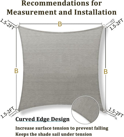 Shade&Beyond 25'x25' Sun Shade Sail Canopy Square, UV Block Breathable Curved - Image 5
