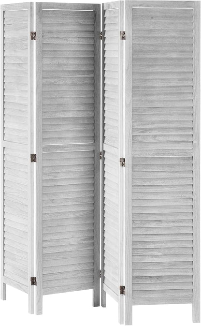 VEVOR Wood Room Divider, 4 Panel Folding Privacy Screen, 66.9 Inches Tall Indoor Wooden Partition, Portable Decoration Screen, for Room Separation, Home, Office, Restaurant & Bedroom (Light Grey)