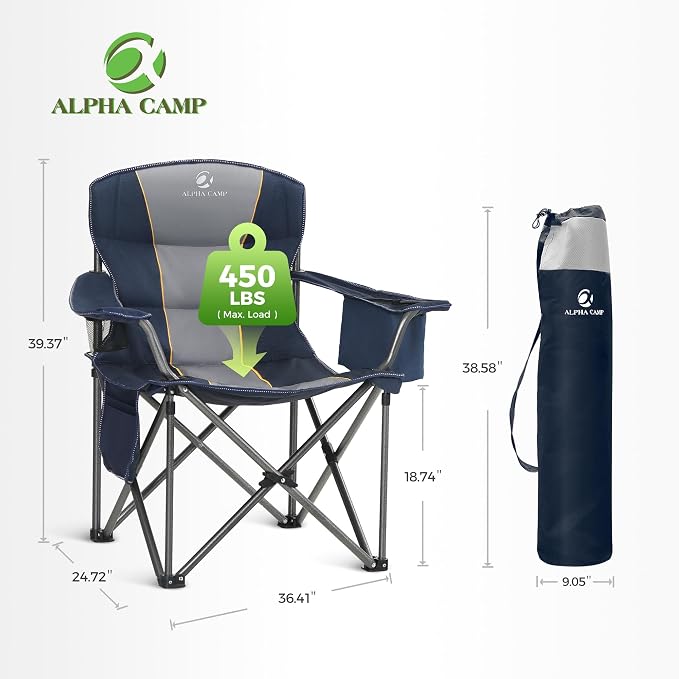 ALPHA CAMP Oversized Fully Padded Camping Chairs - Image 2