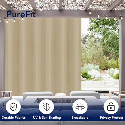PureFit Outdoor Curtains for Patio Waterproof Weatherproof Outside Curtains | - Image 3