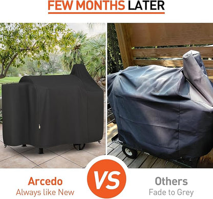 Arcedo Smoker Cover Compatible with Pit Boss 820 Deluxe, 850, 820 Sportsman, Heavy Duty Waterproof Wood Pellet Grill Covers, All Weather Protection for Outdoor Grill