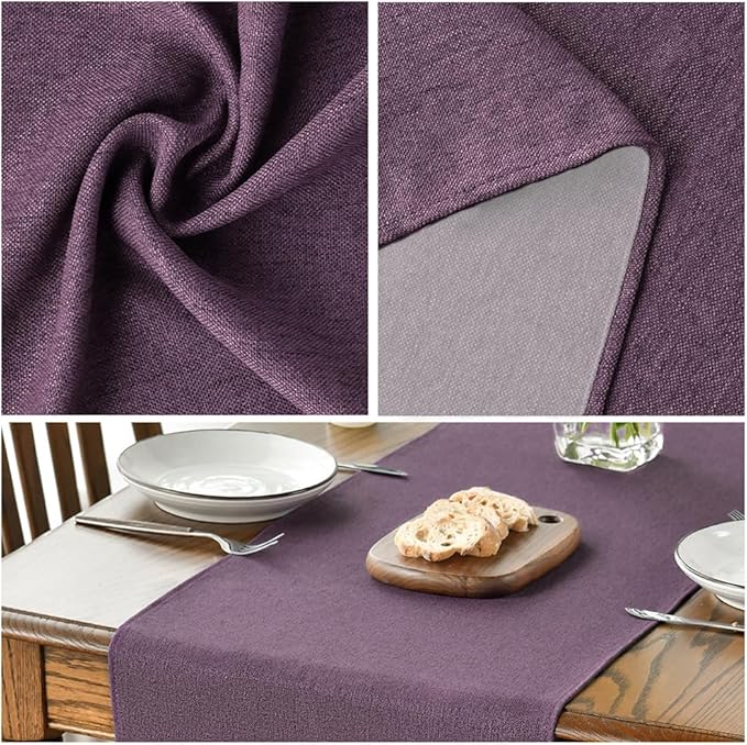 Artoid Mode Purple Table Runner, Seasonal Summer Washable Kitchen Dining Table Decoration for Home Party Decor 13x72 Inch