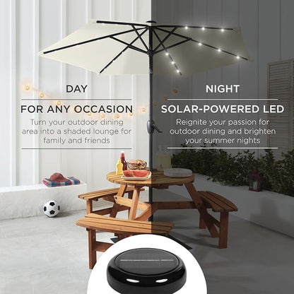 Best Choice Products 7.5ft Solar Umbrella LED Lighted Patio Umbrella, Table - Image 3