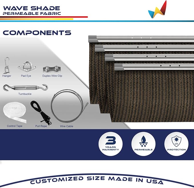 Windscreen4less 4' x 7' Retractable Sun Shade Canopy Cover Sliding Wave Shade - Image 4