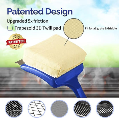 19" Large Bristle-Free Steam Grill Brush,Replaceable BBQ Cleaning Head,Safe Grill Accessories for Cast Iron/Porcelain/Weber Gas/Charcoal Grill,Grill Cleaner for Outdoor Grill