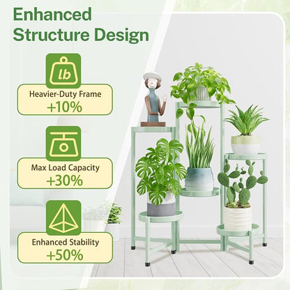 iDavosic.ly Plant Stand Indoor Outdoor, 6 Tier Metal Corner Shelf, Folding - Image 5