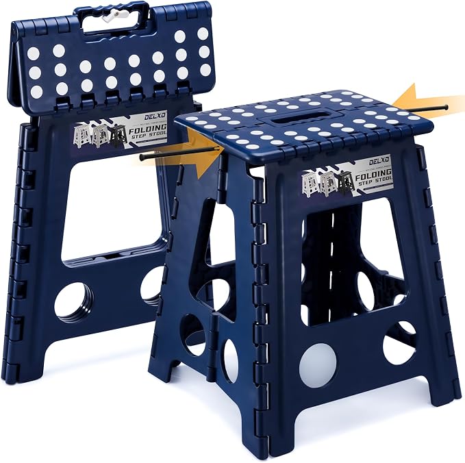 Delxo 16 Inch Folding Step Stool, Foldable Step Stool by Delxo