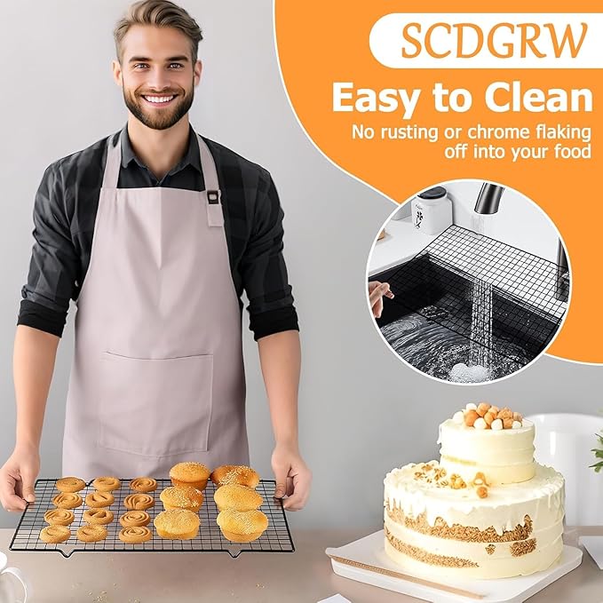 1PCS Cooling Racks for Baking and Cooking - 10"x16" Wire Racks, Oven Safe & Dishwasher Safe, Heavy Duty Cooling Racks for Cookies, Cakes, Roasts & More