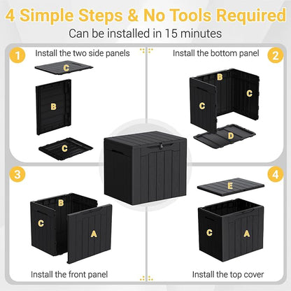 Greesum 33 Gallon Resin Deck Box All Weather Outdoor Storage Boxes, Outdoor Toys - Image 6