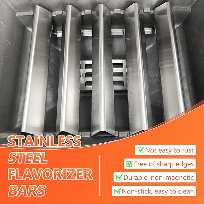 QuliMetal 15.3" Flavorizer Bars for Weber Spirit E310, Spirit 300, Spirit II 300, E315 E320 E330 S310 S315 S320 S330 Series Grills with Front Control Knobs,Grill Parts for Weber 7636, Stainless Steel