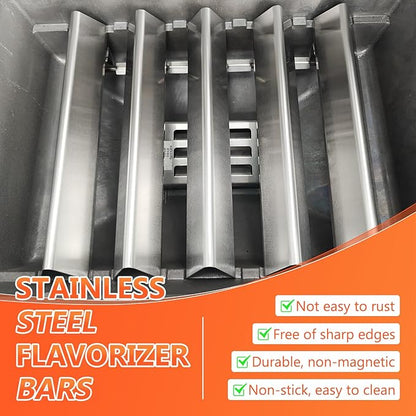 QuliMetal 15.3" Flavorizer Bars for Weber Spirit E310, Spirit 300, Spirit II 300, E315 E320 E330 S310 S315 S320 S330 Series Grills with Front Control Knobs,Grill Parts for Weber 7636, Stainless Steel