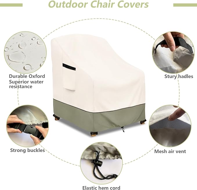 Outdoor Chair Covers 35" W x 38" D x 34" H,600D Heavy Duty Waterproof Patio Chair Cover,Outdoor Furniture Covers for Lawn/Garden Chiar