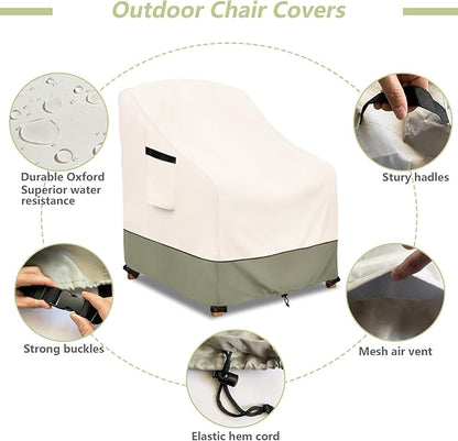 Outdoor Chair Covers 4 Pack 30 W x 34 D x 36 H inches,600D Heavy Duty Waterproof Adirondack Chair Cover,Outdoor Furniture Covers for Lawn/Garden Chiar