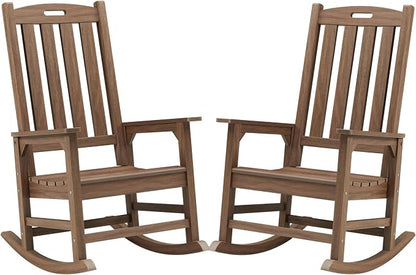 Outdoor Rocking Chair Set of 2, Oversized Porch Rocker | Weather Resistant by PsilvamGardenFurniture
