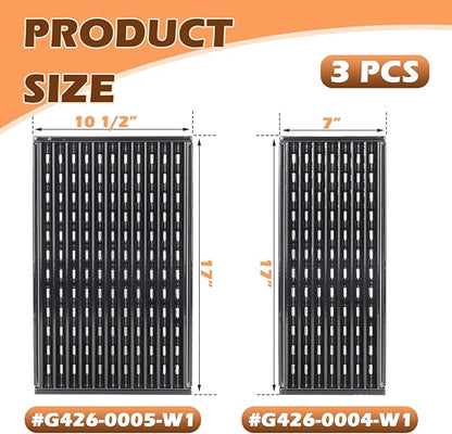 17" Infrared Grill Grates for Charbroil Performance 4 Burner 463365021 463352521 463354021 463365522, Porcelain Steel Emitter Plate for Charbroil Grill Replacement Parts G426-0004-W1 G426-0005-W1