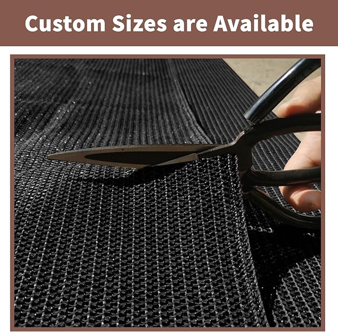 Sunny Guard Customized 3'x18' Black Balcony Privacy Screen,90% Shade Apartments Fence Cover,Heavy Duty Mesh Windscreen for Deck,Outdoor,Backyard,Patio
