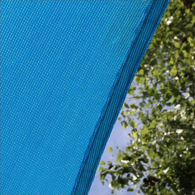 Amgo Custom Size 12' x 22' Blue Rectangle Square Sun Shade Sail UPF50+ - Image 9