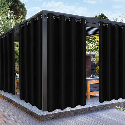 PureFit Outdoor Curtains for Patio Waterproof Weatherproof Outside Curtains | by PureFit