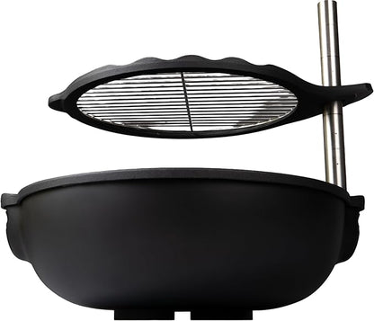Bola Grill Traveler Portable Charcoal Grill – Small Tabletop BBQ Grill with Adjustable & Rotating Grate for Outdoor Cooking, Camping & Backyard BBQ (Black)