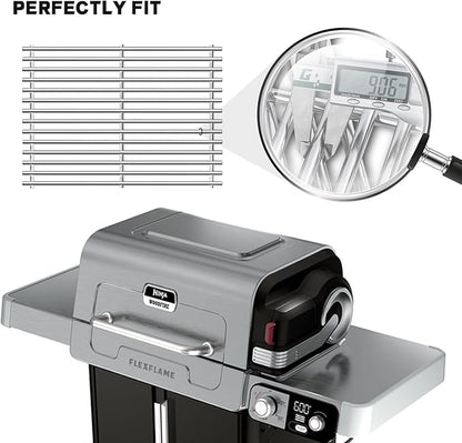SUS304 9MM Stainless Steel Grill Grates for Ninja FlexFlame PG300 Series,XSKGRILLGRATE Upgrades Premium Grill Grates Durable,Easy to Clean,Heat Retaining,Upgrade for FlexFlame Grill Accessory,Set of 2