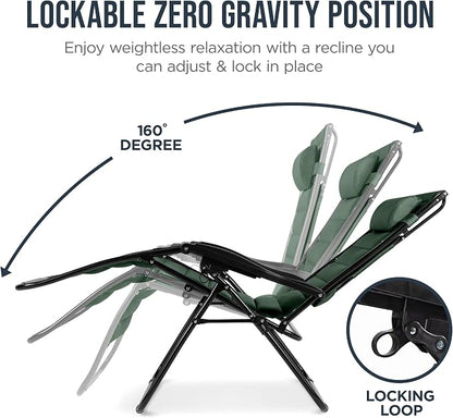 Best Choice Products Oversized Padded Zero Gravity Chair w/Canopy Headrest Cup - Image 7