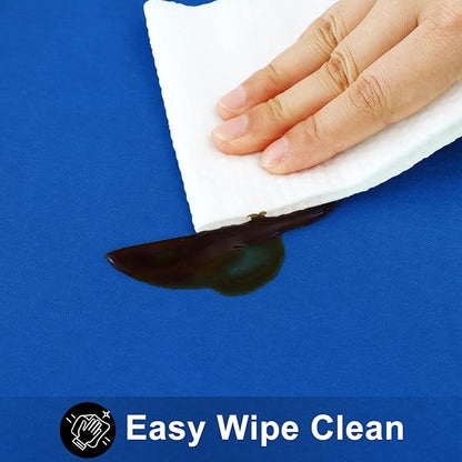 Smiry Square Table Cloth 60x60 Inch, Waterproof Wipeable Vinyl Tablecloths Protector, Oil Spill Proof Plastic Table Cover for Dining, Picnic, Camping, Outdoor, Blue