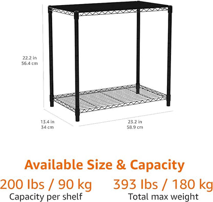 Amazon Basics 2-Shelf Stackable Storage, 13.3" D x 23.2" W x 22.2" H - Image 3