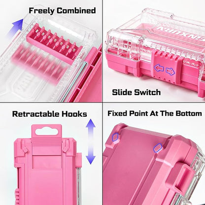 70Pieces Impact Screwdriver Bits Set, Magnetic S2 Steel 1”/2”3”Phillips/Square/Torx/Slotted/Hex/Pozi Bits Tips and Impact Bit Holder with Red Storage Box Case
