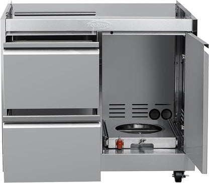 KoolMore 32 in. Heavy-Duty Outdoor Stainless-Steel Cabinet for Built-in BBQ Grill with 2 Drawers and Propane Tank Storage (KM-OKS-BQ30CAB)