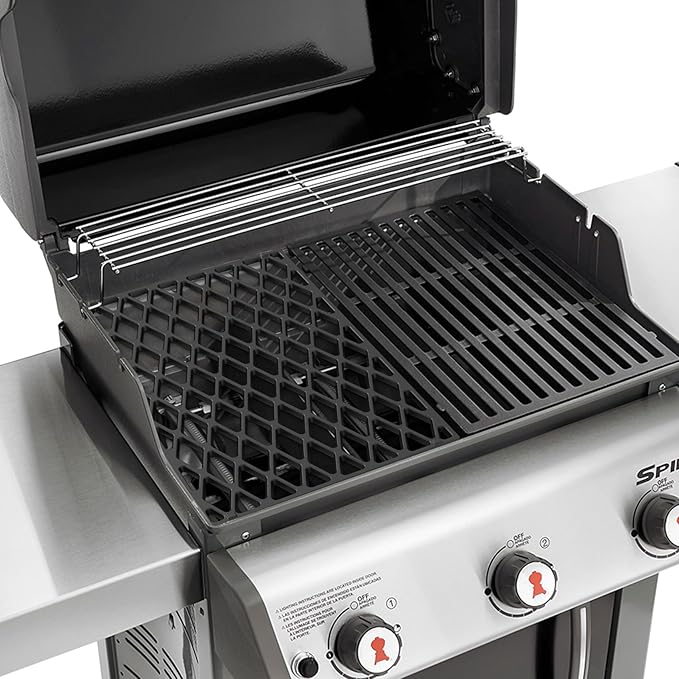 onlyfire Cast Iron Cooking Grate for Weber Spirit 300 Gas Grills with Front Control Konbs, Weber 7638 Grill Grate Replacement for Spirit E/S 310, E/S 320, E/S 330 (Year 2007-2017)